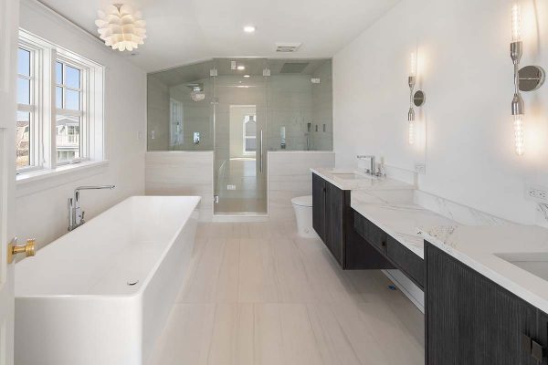 Bathroom in custom home built in Avalon, NJ